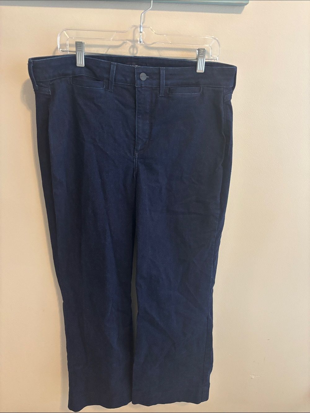NYDJ Marilyn Straight Leg Jeans 14W Blue Denim Dark Wash Lift Tuck